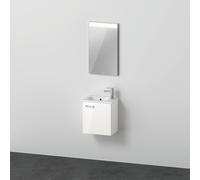 Duravit Xbase, juego de muebles de pared, con espejo LED, lavabo y tocador, anchura 400 mm, XB0065R4545, Color: Blanco brillante