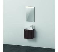 Duravit Xbase, juego de muebles de pared, con espejo LED, lavabo y tocador, anchura 400 mm, XB0065R5353, Color: Decoración Castaño Oscuro