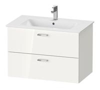 Duravit Xbase, juego de muebles de pared, con espejo LED, lavabo y tocador, anchura 800 mm, XB007604545, Color: Blanco brillante