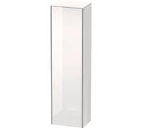 Duravit XSquare armario alto, 1 puerta, tope derecho, 4 estantes de cristal, 500x1776x356mm, XS1313R2222, Color: Decoración blanca de alto brillo