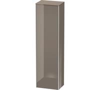 Duravit XSquare armario alto, 1 puerta, tope derecho, 4 estantes de cristal, 500x1776x356mm, XS1313R8989, Color: Laca de color gris franela de alto brillo