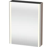 Duravit XSquare armario con espejo con iluminación LED, 1 puerta a la derecha, 600x800x155mm, XS7111R43430000, Color: Decoración Basalto Mate
