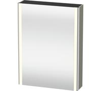 Duravit XSquare armario con espejo con iluminación LED, 1 puerta a la derecha, 600x800x155mm, XS7111R92920000, Color: Gris piedra Seda Barniz mate