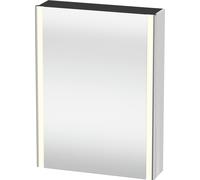 Duravit XSquare armario con espejo con iluminación LED, 1 tope de puerta a la izquierda, 600x800x155mm, XS7111L80800000, Color: Decoración grafito supermate