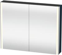Duravit XSquare armario con espejo con iluminación LED, 1000x800x155mm, XS7113098980000, Color: Seda azul noche lacado mate
