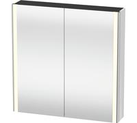 Duravit XSquare armario con espejo con iluminación LED, 800x800x155mm, XS7112080800000, Color: Decoración grafito supermate