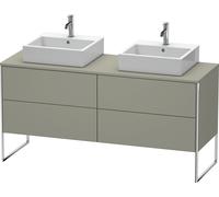 Duravit XSquare consola lavabo mueble bajo, de pie, para dos lavabos, 4 extraíbles, 1600x778x548mm, XS4927B9292, Color: Gris piedra Seda Barniz mate