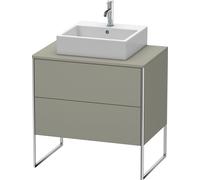 Duravit XSquare lavabo consola mueble bajo, apoyado en el suelo, 2 extraíbles, 800x778x548mm, XS492009292, Color: Gris piedra Seda Barniz mate