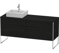 Duravit XSquare lavabo consola mueble bajo, apoyado en el suelo, 4 cajones, lavabo a la izquierda, 1600x778x548mm, XS4924L1616, Color: Decoración roble negro