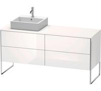 Duravit XSquare lavabo consola mueble bajo, apoyado en el suelo, 4 cajones, lavabo a la izquierda, 1600x778x548mm, XS4924L2222, Color: Decoración blanca de alto brillo