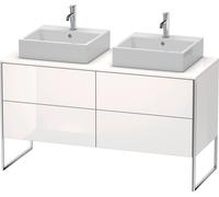 Duravit XSquare lavabo consola mueble bajo, de pie, para dos lavabos, 4 extraíbles, 1400x778x548mm, XS4926B2222, Color: Decoración blanca de alto brillo