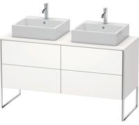 Duravit XSquare lavabo consola mueble bajo, de pie, para dos lavabos, 4 extraíbles, 1400x778x548mm, XS4926B3636, Color: Blanco seda lacado mate