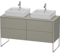 Duravit XSquare lavabo consola mueble bajo, de pie, para dos lavabos, 4 extraíbles, 1400x778x548mm, XS4926B9292, Color: Gris piedra Seda Barniz mate