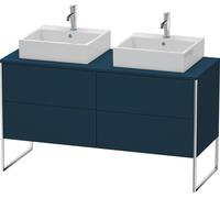 Duravit XSquare lavabo consola mueble bajo, de pie, para dos lavabos, 4 extraíbles, 1400x778x548mm, XS4926B9898, Color: Seda azul noche lacado mate