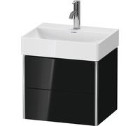 Duravit XSquare mueble bajo lavabo Compact, suspendido, 2 cajones, 484x397x390mm, XS430504040, Color: Laca negra de alto brillo