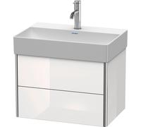 Duravit XSquare mueble bajo lavabo Compact, suspendido, 2 cajones, 584x397x390mm, XS416708989, Color: Laca de color gris franela de alto brillo