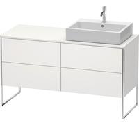 Duravit XSquare mueble bajo lavabo consola, apoyado en el suelo, 4 cajones, lavabo a la derecha, 1400x778x548mm, XS4923R3939, Color: Nórdico Seda blanca laca mate
