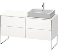 Duravit XSquare mueble bajo lavabo consola, apoyado en el suelo, 4 cajones, lavabo a la derecha, 1400x778x548mm, XS4923R3636, Color: Blanco seda lacado mate