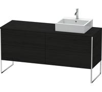 Duravit XSquare mueble bajo lavabo consola, apoyado en el suelo, 4 cajones, lavabo a la derecha, 1600x778x548mm, XS4924R1616, Color: Decoración roble negro