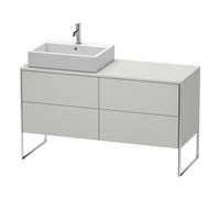 Duravit XSquare mueble bajo lavabo de consola, apoyado en el suelo, 4 extraíbles, lavabo a la izquierda, 1400x778x548mm, XS4923L0707, Color: Gris hormigón mate