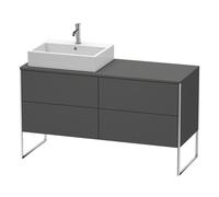 Duravit XSquare mueble bajo lavabo de consola, apoyado en el suelo, 4 extraíbles, lavabo a la izquierda, 1400x778x548mm, XS4923L4949, Color: Grafito Mate Decoración