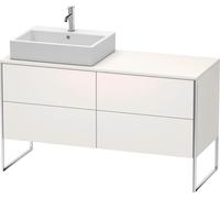 Duravit XSquare mueble bajo lavabo de consola, apoyado en el suelo, 4 extraíbles, lavabo a la izquierda, 1400x778x548mm, XS4923L3939, Color: Nórdico Seda blanca laca mate