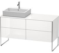 Duravit XSquare mueble bajo lavabo de consola, apoyado en el suelo, 4 extraíbles, lavabo a la izquierda, 1400x778x548mm, XS4923L8585, Color: Laca blanca de alto brillo