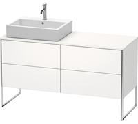 Duravit XSquare mueble bajo lavabo de consola, apoyado en el suelo, 4 extraíbles, lavabo a la izquierda, 1400x778x548mm, XS4923L3636, Color: Blanco seda lacado mate