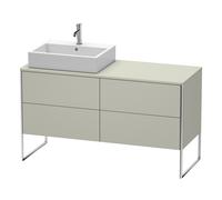 Duravit XSquare mueble bajo lavabo de consola, apoyado en el suelo, 4 extraíbles, lavabo a la izquierda, 1400x778x548mm, XS4923L6060, Color: Seda topo laca mate