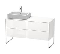 Duravit XSquare mueble bajo lavabo de consola, apoyado en el suelo, 4 extraíbles, lavabo a la izquierda, 1400x778x548mm, XS4923L2222, Color: Decoración blanca de alto brillo