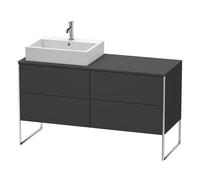 Duravit XSquare mueble bajo lavabo de consola, apoyado en el suelo, 4 extraíbles, lavabo a la izquierda, 1400x778x548mm, XS4923L8080, Color: Decoración grafito supermate