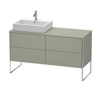 Duravit XSquare mueble bajo lavabo de consola, apoyado en el suelo, 4 extraíbles, lavabo a la izquierda, 1400x778x548mm, XS4923L9292, Color: Gris piedra Seda Barniz mate