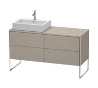 Duravit XSquare mueble bajo lavabo de consola, apoyado en el suelo, 4 extraíbles, lavabo a la izquierda, 1400x778x548mm, XS4923L4343, Color: Decoración Basalto Mate