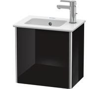 Duravit XSquare mueble bajo lavabo suspendido, 1 puerta, tope derecho, 410x400x289mm, XS4170R4040, Color: Laca negra de alto brillo