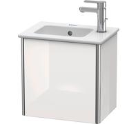 Duravit XSquare mueble bajo lavabo suspendido, 1 puerta, tope derecho, 410x400x289mm, XS4170R8585, Color: Laca blanca de alto brillo