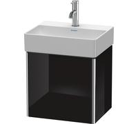 Duravit XSquare mueble bajo lavabo suspendido, 1 puerta, tope derecho, 434x397x340mm, XS4060R4040, Color: Laca negra de alto brillo