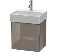 Duravit XSquare mueble bajo lavabo suspendido, 1 puerta, tope derecho, 434x397x340mm, XS4060R8989, Color: Laca de color gris franela de alto brillo
