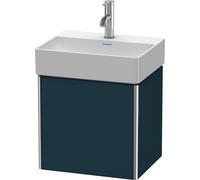 Duravit XSquare mueble bajo lavabo suspendido, 1 tope de puerta a la izquierda, 434x397x340mm, XS4060L9898, Color: Seda azul noche lacado mate