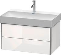 Duravit XSquare mueble bajo lavabo suspendido, 2 cajones, 784x397x460mm, XS416204040, Color: Laca negra de alto brillo