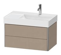 Duravit XSquare mueble bajo lavabo suspendido, 2 cajones, lavabo a la derecha, 784x397x460mm, XS416907575, Color: lino