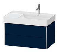 Duravit XSquare mueble bajo lavabo suspendido, 2 cajones, lavabo a la derecha, 784x397x460mm, XS416909898, Color: Seda azul noche lacado mate