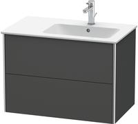 Duravit XSquare mueble bajo lavabo suspendido, 2 cajones, lavabo a la derecha, 810x560x478mm, XS417704949, Color: Grafito Mate Decoración