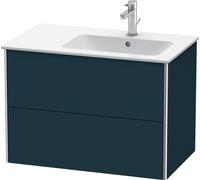 Duravit XSquare mueble bajo lavabo suspendido, 2 cajones, lavabo a la derecha, 810x560x478mm, XS417709898, Color: Seda azul noche lacado mate