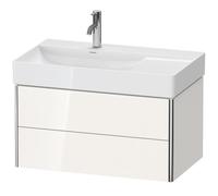 Duravit XSquare mueble bajo lavabo suspendido, 2 cajones, lavabo a la izquierda, 784x397x460mm, XS416802222, Color: Decoración blanca de alto brillo