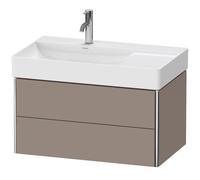 Duravit XSquare mueble bajo lavabo suspendido, 2 cajones, lavabo a la izquierda, 784x397x460mm, XS416804343, Color: Decoración Basalto Mate
