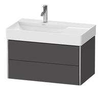 Duravit XSquare mueble bajo lavabo suspendido, 2 cajones, lavabo a la izquierda, 784x397x460mm, XS416804949, Color: Grafito Mate Decoración