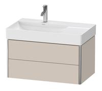 Duravit XSquare mueble bajo lavabo suspendido, 2 cajones, lavabo a la izquierda, 784x397x460mm, XS416809191, Color: Topo mate