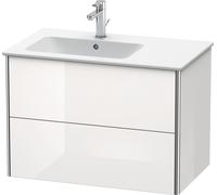 Duravit XSquare mueble bajo lavabo suspendido, 2 cajones, lavabo a la izquierda, 810x560x478mm, XS417602222, Color: Decoración blanca de alto brillo