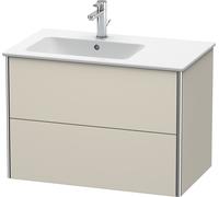 Duravit XSquare mueble bajo lavabo suspendido, 2 cajones, lavabo a la izquierda, 810x560x478mm, XS417609191, Color: Topo mate