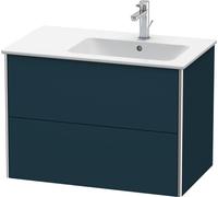 Duravit XSquare Mueble de pared 81.0 x 47.8 cm, 2 cajones, para lavabo ME de Starck 234683, bol a la derecha, XS417709898, Color: Seda azul noche lacado mate